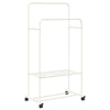 Vidaxl kledingrek met plank met wiel met opslag wit 80 x 53 x 156 cm