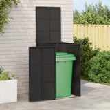 Vidaxl afvalbak box zwart 65 x 80 x 115 cm polyetheen - afbeelding 1