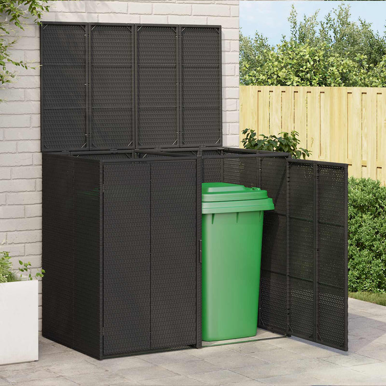 Vidaxl afvalbak box 2 st zwart 130 x 80 x 115 cm polyetheen