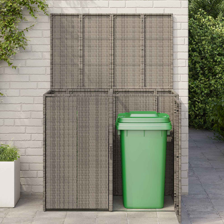 Vidaxl afvalbak box 2 st grijs 130 x 80 x 115 cm polyetheen