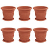 Vidaxl plantenpotten 6 pcs baksteenrood ø 26 x 21.5 cm kunststof