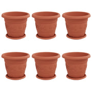 Vidaxl plantenpotten 6 st baksteenrood ø 26 x 21.5 cm kunststof - afbeelding 2