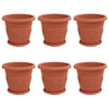 Vidaxl plantenpotten 6 pcs baksteenrood ø 26 x 21.5 cm kunststof