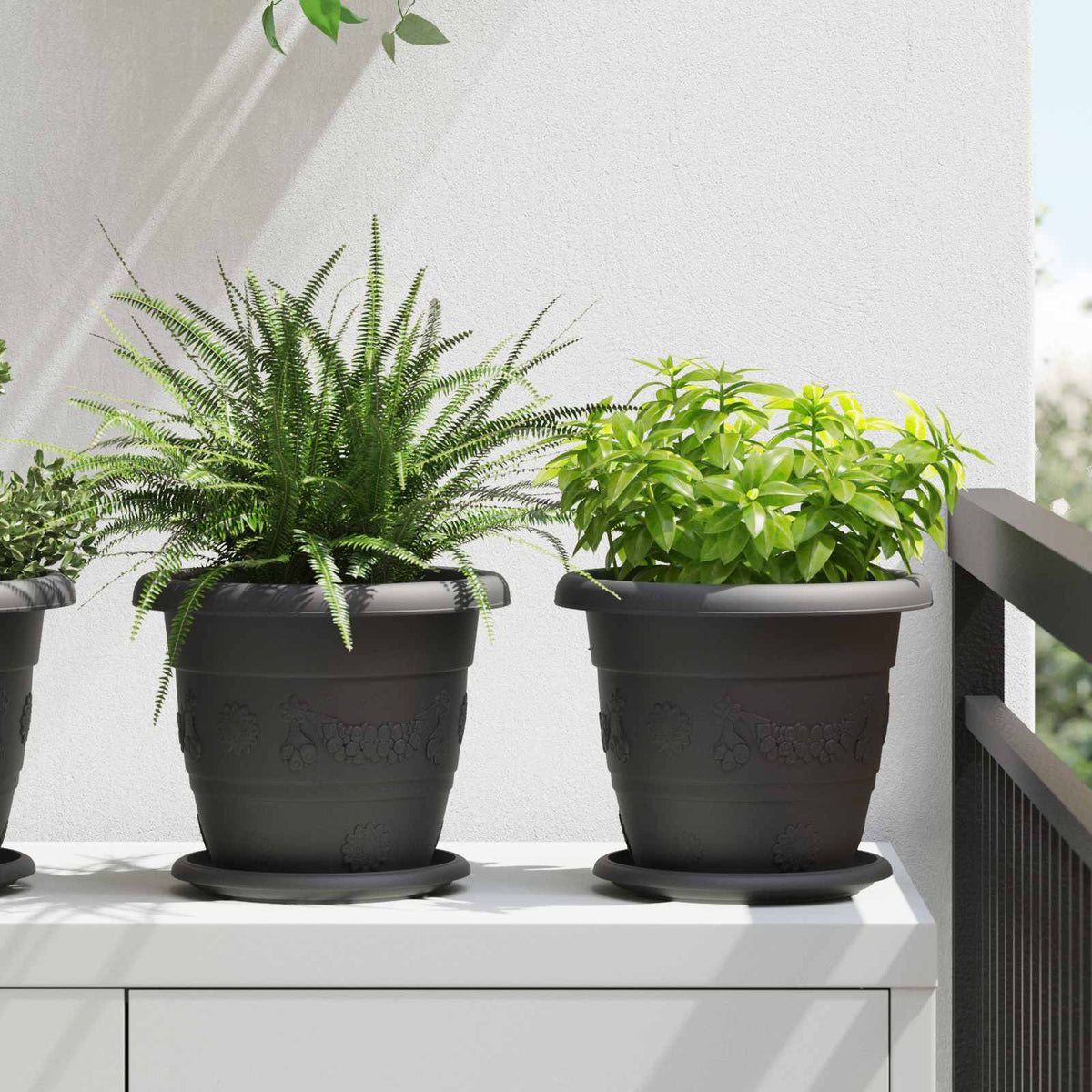 Vidaxl plantenpotten 6 st zwart ø 22 x 18 cm kunststof