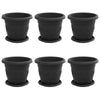 Vidaxl plantenpotten 6 pcs zwart ø 26 x 21.5 cm kunststof