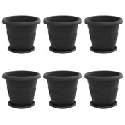 Vidaxl plantenpotten 6 st zwart ø 26 x 21.5 cm kunststof - afbeelding 2