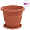 Vidaxl plantenpotten 24 pcs baksteenrood ø 26 x 21.5 cm kunststof