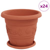 Vidaxl plantenpotten 24 pcs baksteenrood ø 26 x 21.5 cm kunststof