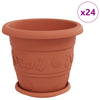 Vidaxl plantenpotten 24 pcs baksteenrood ø 26 x 21.5 cm kunststof
