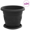 Vidaxl plantenpotten 24 pcs zwart ø 26 x 21.5 cm kunststof