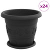 Vidaxl plantenpotten 24 pcs zwart ø 26 x 21.5 cm kunststof