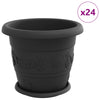 Vidaxl plantenpotten 24 pcs zwart ø 26 x 21.5 cm kunststof