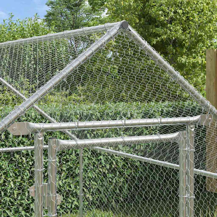 Vidaxl kippenhok zilver 200 x 170 x 177 cm gegalvaniseerd staal