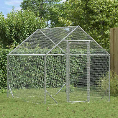 Vidaxl kippenhok zilver 200x170x177cm gegalvaniseerd staal