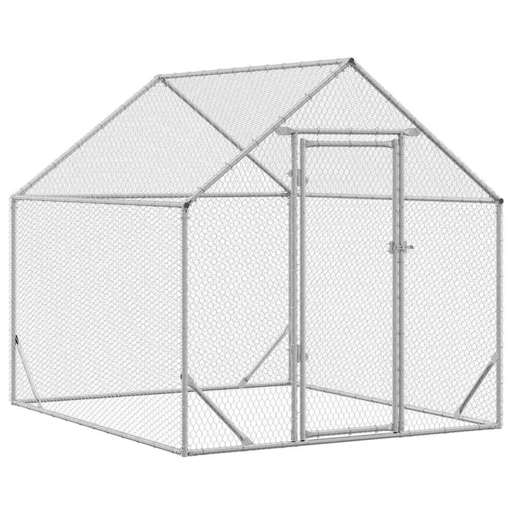 Vidaxl kippenhok zilver 200 x 170 x 177 cm gegalvaniseerd staal
