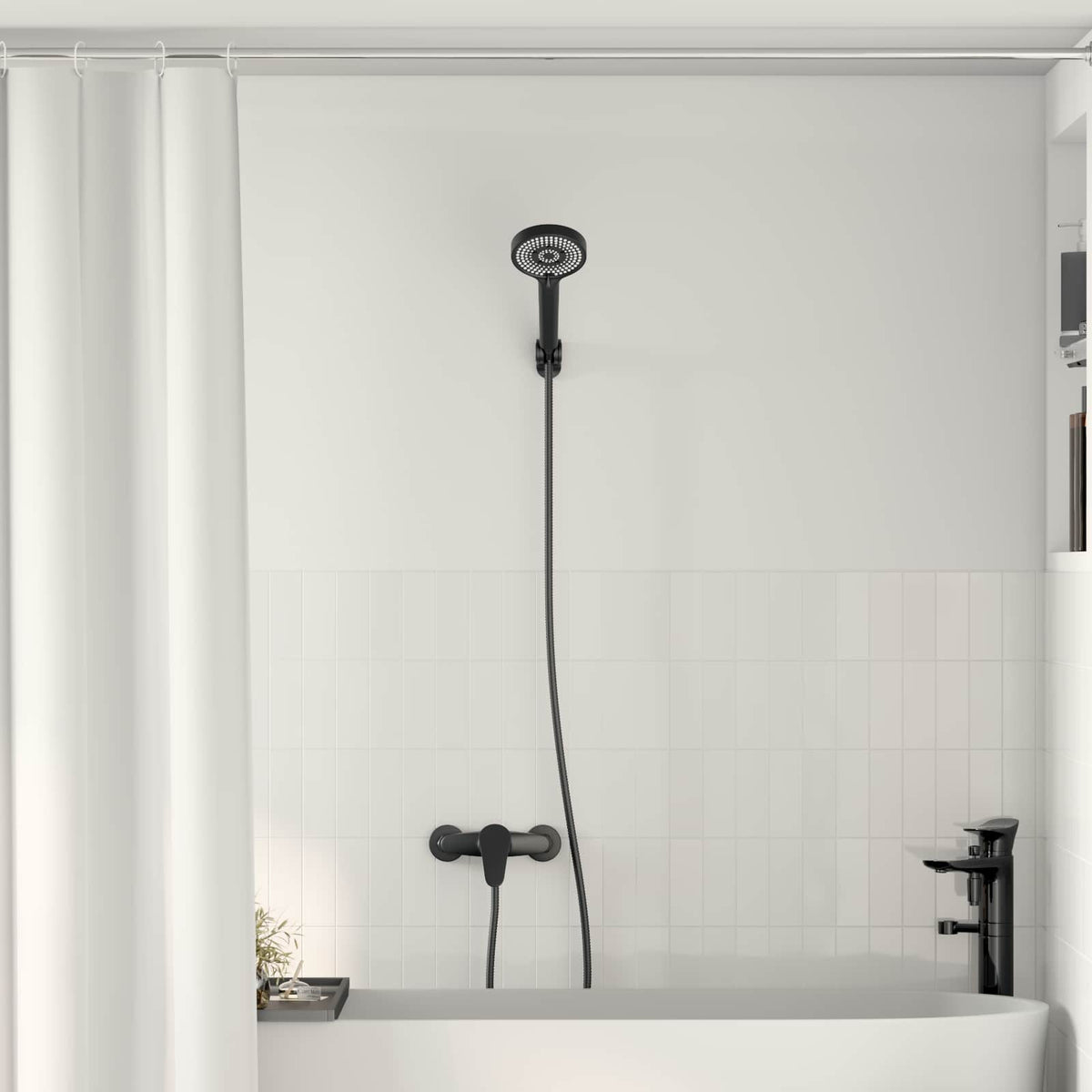 Vidaxl doucheset zwart g 1 2 inch