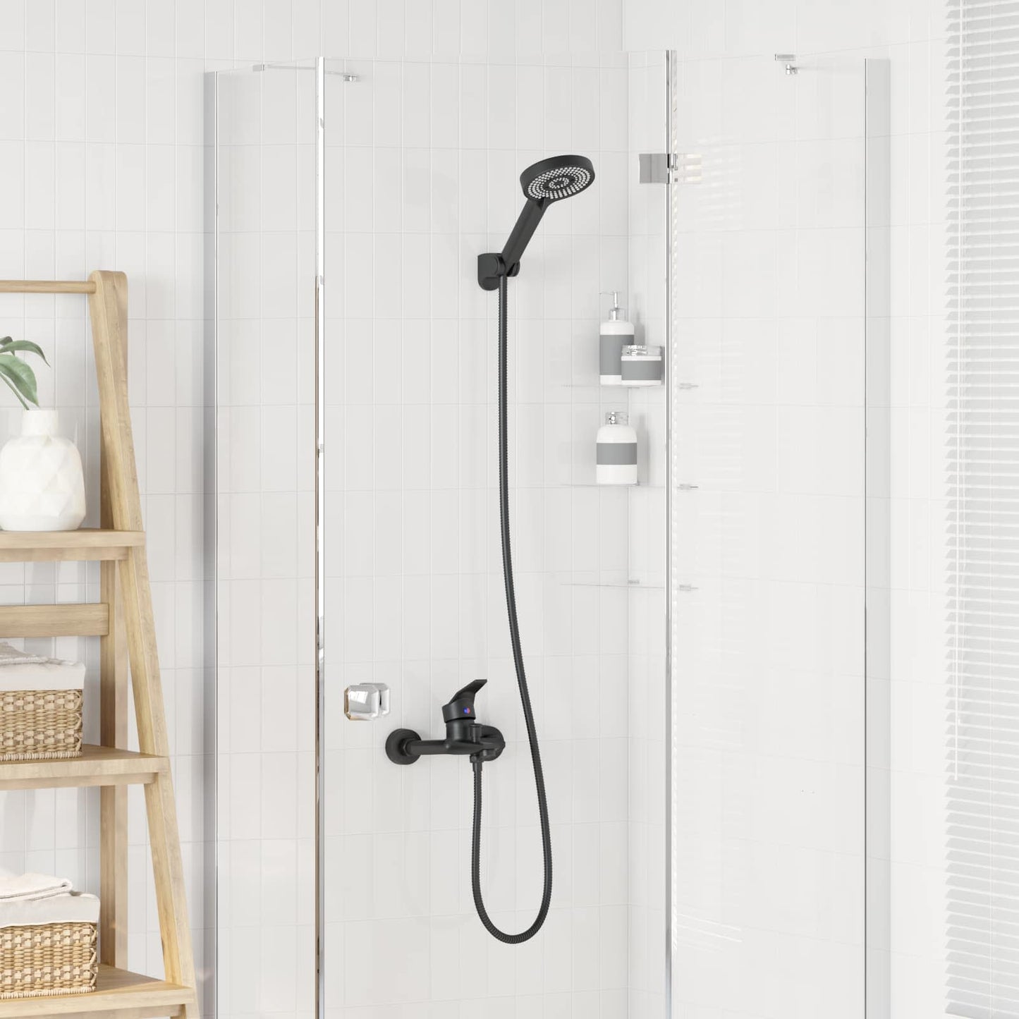 Vidaxl doucheset zwart g 1 2 inch