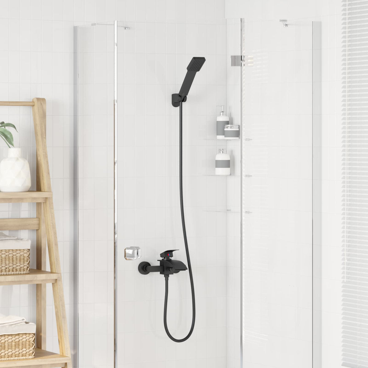 Vidaxl doucheset zwart g 1 2 inch