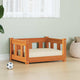 Vidaxl hondenbed 55 x 45 x 28 cm massief grenenhout wasbruin