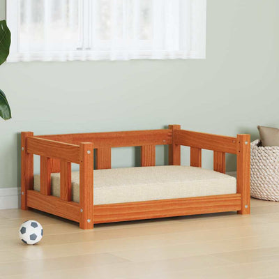Vidaxl hondenbed wasbruin 65,5 x 50 x 28 cm massief grenenhout