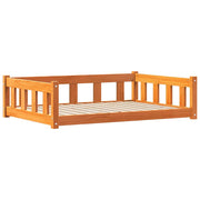Vidaxl hondenbed 100 x 70 x 28 cm massief grenenhout wasbruin - afbeelding 2