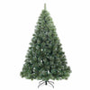 Vidaxl kunst kerstboom met geveerde takken, sneeuw bedekt groen 210 cm