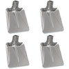 Vidaxl schep hoofd 4 pcs zilver 43 x 32,5 cm aluminium