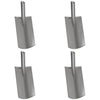 Vidaxl schep hoofd 4 pcs zilver 43 x 17 cm gepoedercoat staal