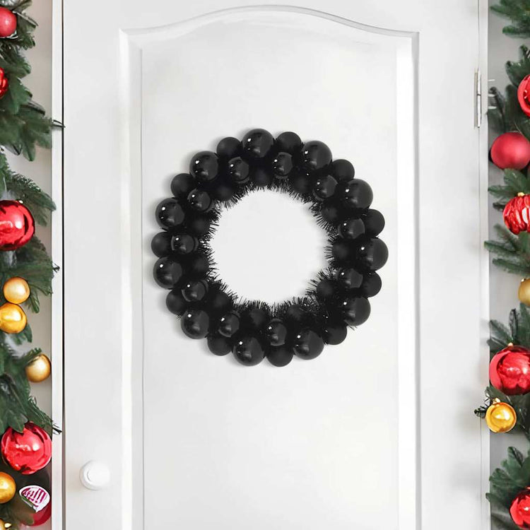 Vidaxl kerstbal kransen 2 st zwart 33 x 33 x 7 cm polystyreen