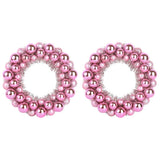 Vidaxl kerstbal kransen 2 st roze 33 x 33 x 7 cm polystyreen - afbeelding 2