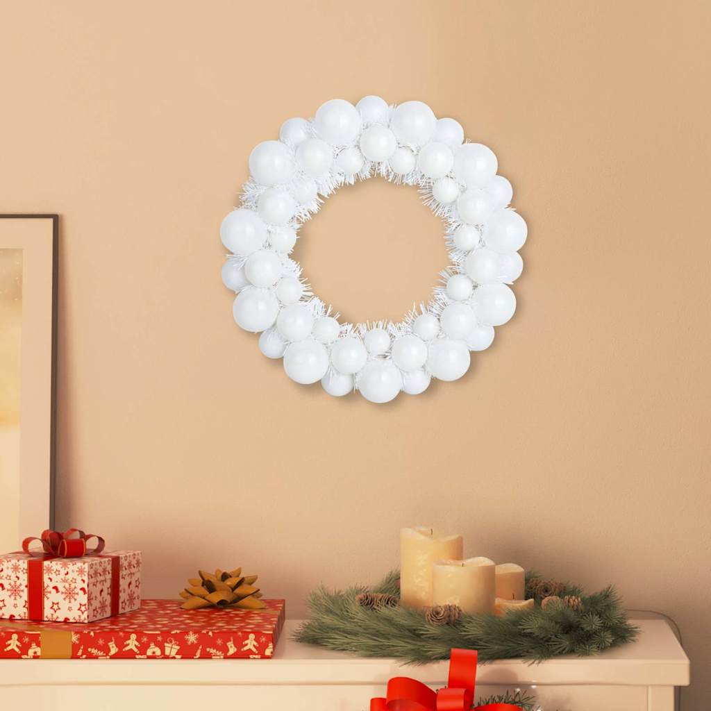 Vidaxl kerstbal kransen 2 st wit 33 x 33 x 7 cm polystyreen