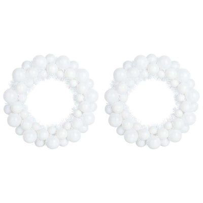 Vidaxl kerstbal kransen 2 st wit 33 x 33 x 7 cm polystyreen