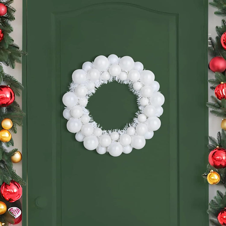 Vidaxl kerstbal kransen 2 st wit 33 x 33 x 7 cm polystyreen