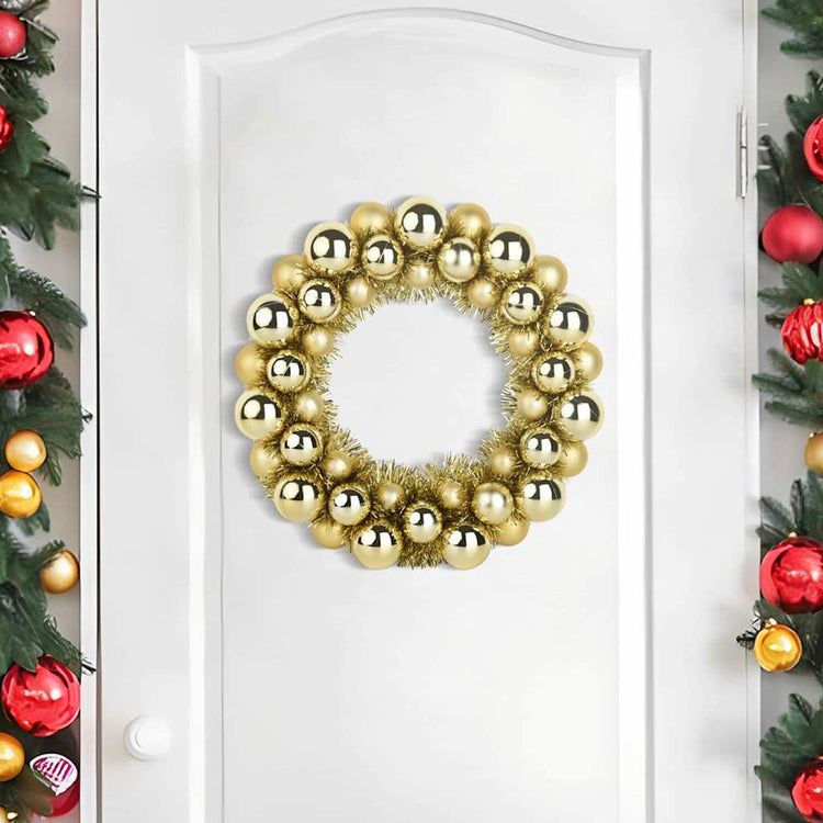 Vidaxl kerstbal kransen 2 st goud 33 x 33 x 7 cm polystyreen
