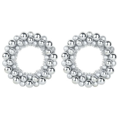 Vidaxl kerstbal kransen 2 st zilver 33 x 33 x 7 cm polystyreen