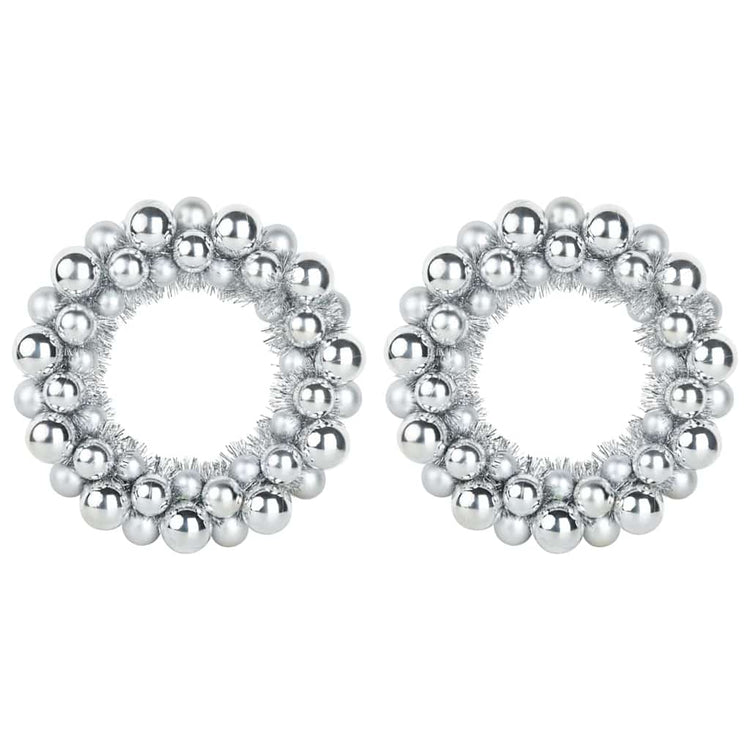 Vidaxl kerstbal kransen 2 pcs zilver 33 x 33 x 7 cm polystyreen