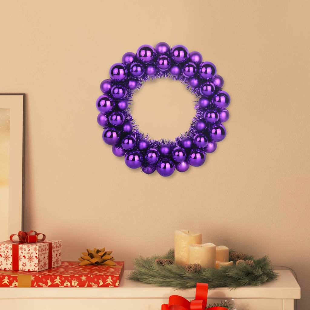 Vidaxl kerstbal kransen 2 pcs lila 33 x 33 x 7 cm polystyreen
