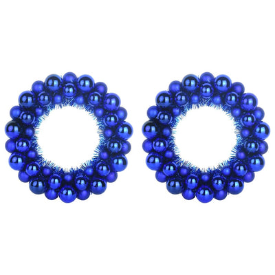 Vidaxl kerstbal kransen 2 st blauw 33 x 33 x 7 cm polystyreen