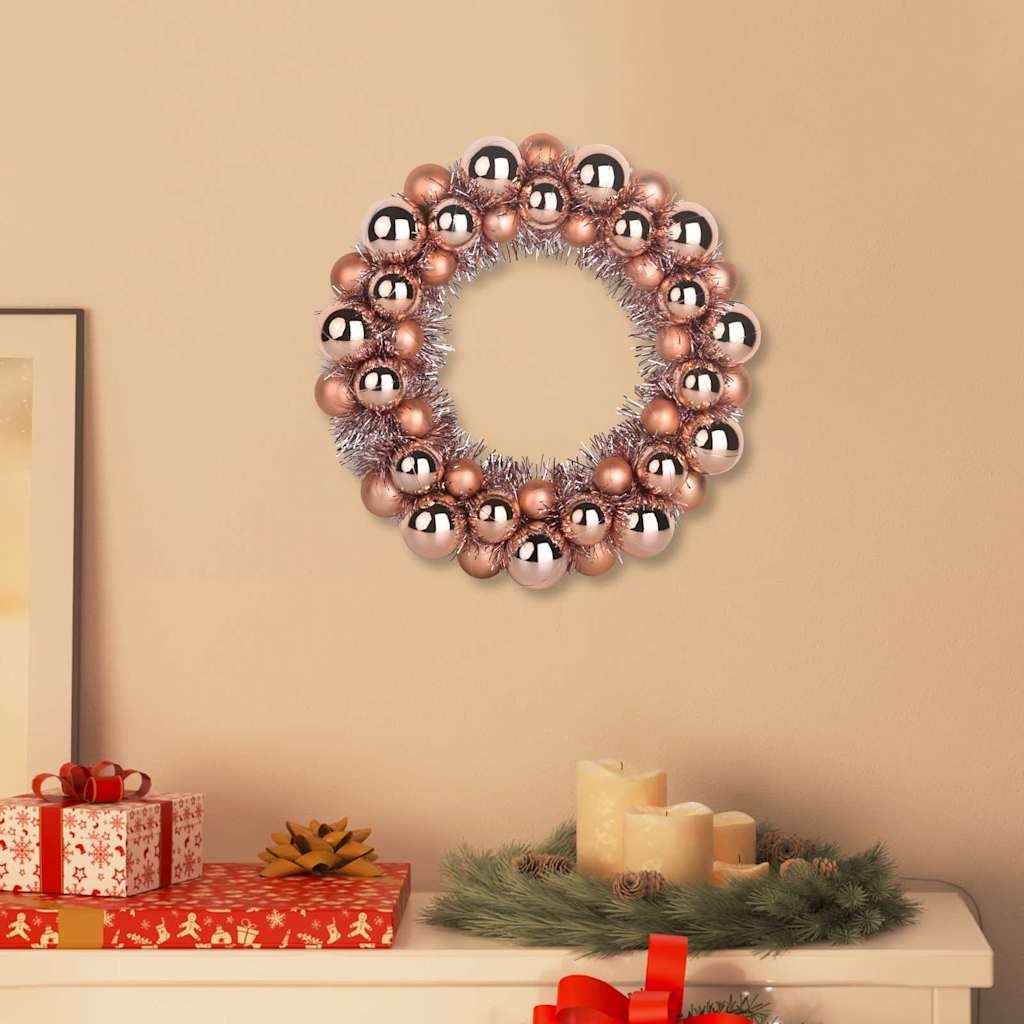 Vidaxl kerstbal kransen 2 st rose gold 33 x 33 x 7 cm polystyreen