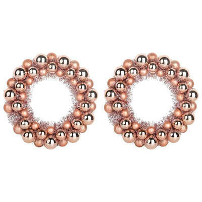 Vidaxl kerstbal kransen 2 st rose gold 33 x 33 x 7 cm polystyreen