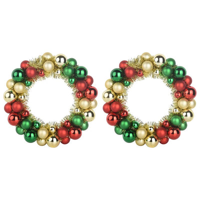 Vidaxl kerstbal kransen 2 st multikleur 33 x 33 x 7 cm polystyreen