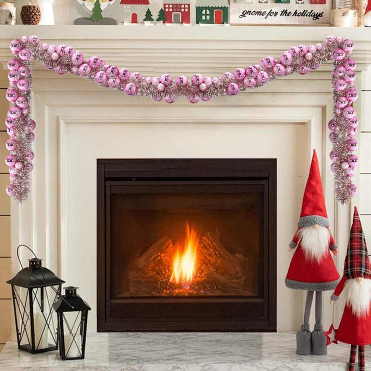 Vidaxl kerstbal guirlande roze 186 cm polystyreen