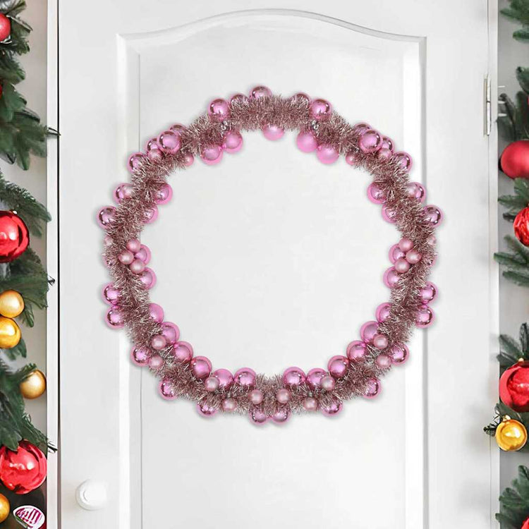 Vidaxl kerstbal guirlande roze 186 cm polystyreen