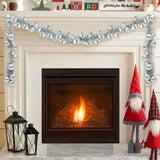 Vidaxl kerstbal guirlande led's zilver 186 cm polystyreen - afbeelding 1