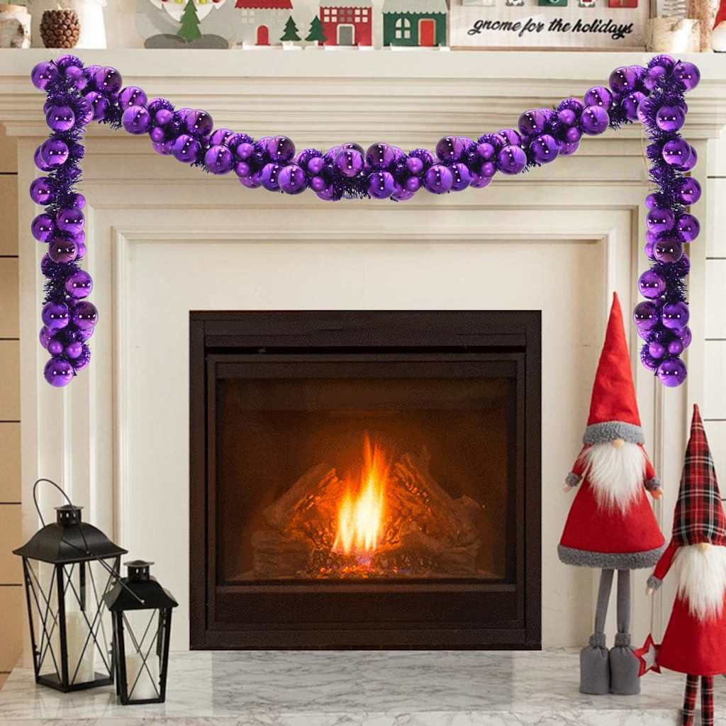 Vidaxl kerstbal guirlande lila 186 cm polystyreen
