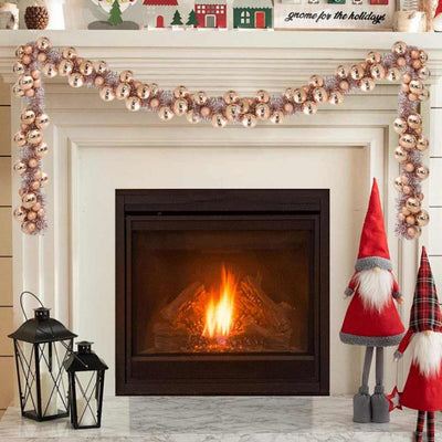 Vidaxl kerstbal guirlande led's rose gold 186 cm polystyreen