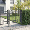 Vidaxl hekpoort met spear boven met slot grijs 103 x 100 cm staal