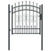 Vidaxl hekpoort met spear boven met slot grijs 103 x 100 cm staal