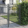 Vidaxl hekpoort met spear boven met slot grijs 103 x 200 cm staal