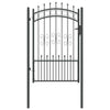 Vidaxl hekpoort met spear boven met slot grijs 103 x 200 cm staal